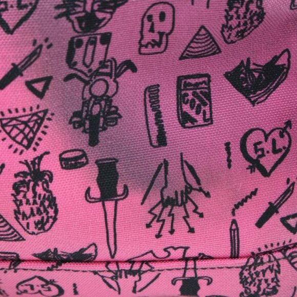Saint Laurent Hot Pink Doodle Print City Backpack 54ys23s